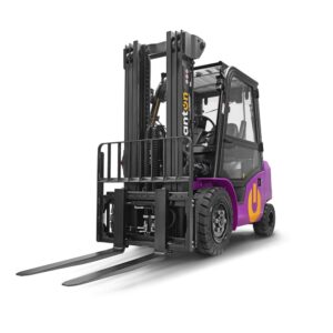 AntOn by Jungheinrich elektrische heftruck CBH 2.5 met drievoudige telescoop hefmast, hefhoogte 4.800 mm, draagvermogen 2.500 kg, weerbeschermingscabine Comfort